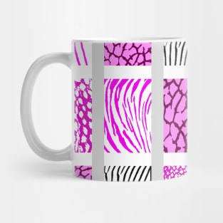 White and Pink Mixed Animal Print Mug